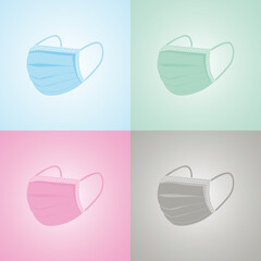 colorful medical masks to health vector