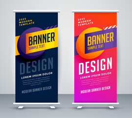 abstract stylish roll up standee banner design