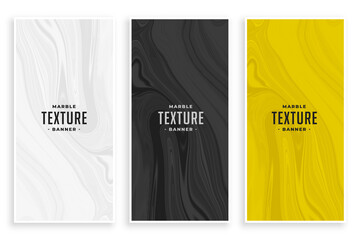 abstract marble texture banners set