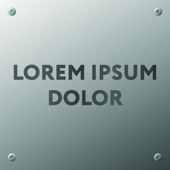 Gray metal plate with bolts for design