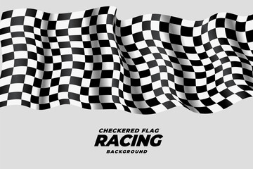 checkered racing flag waving background