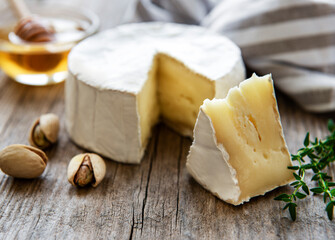 Camembert cheese with snacks