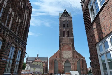 Fotobehang Kirchturm St. Marin Wismar © Falko Göthel
