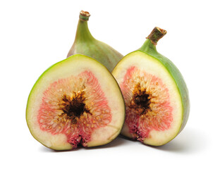 Ripe figs on a white background