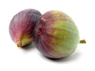 Ripe figs on a white background