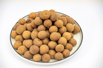 A dish of dried longan in good color