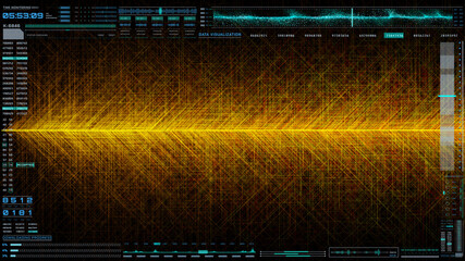 HUD Technology Futuristic Panel Orange Science Data Transfer Communication Illustration Background