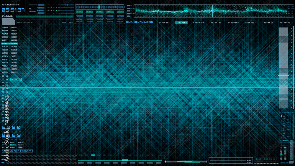 Poster hud technology futuristic panel green science data transfer communication illustration background