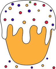 Easter cake festive pastries, cupcake with sprinkles for decorating postcards and banners