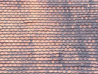 Old ceramic roof tiles as texture and background