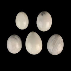 set of easter eggs with marble texture