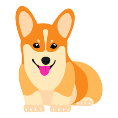 Isolated image of a cute corgi puppy for postcards, children's books, fabric printing