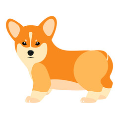 Isolated image of a cute corgi puppy for postcards, children's books, fabric printing