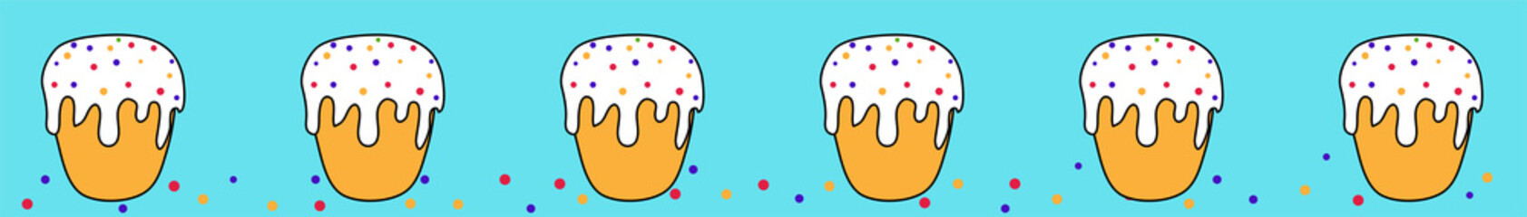 Easter cake festive pastries, cupcake with sprinkles for decorating postcards and banners