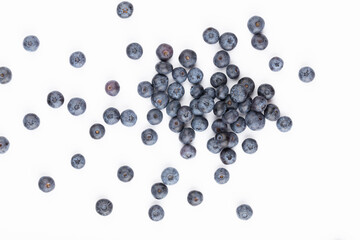 Tasty blueberries isolated on white background.