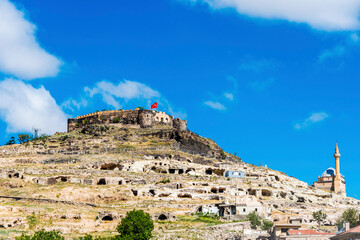 Nevsehir Castle view from Nevsehir City in Turkey