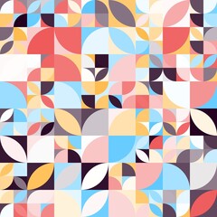 Minimal modern mosaic geometric colorful abstract background pattern art