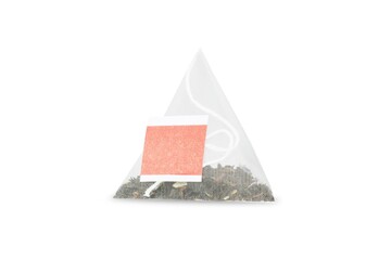 Tea bag pyramid on an isolated white background.