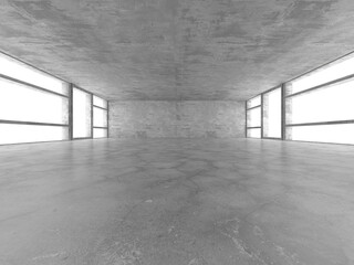 Abstract architecture background. Empty rough concrete interior