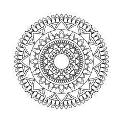 Mandala. Antistress coloring book. Template for mehendi. Oriental drawing. Vector illustration. Isolated on a white background