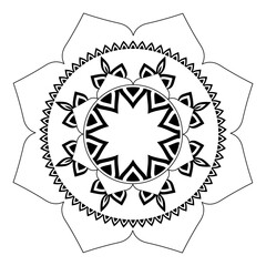 Mandala. Antistress coloring book. Template for mehendi. Oriental drawing. Vector illustration. Isolated on a white background