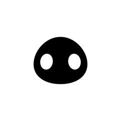 Silhouette of pig nose. Icon and logo. Vector cartoon illustration. Clipart and drawing on white background.  