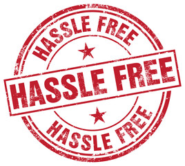 Hassle Free. Vector Grungy Stamp.