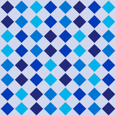 Blue diamonds tile. Vector aqua ornament.
