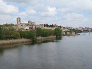 Fototapeta na wymiar Zamora Spain beautiful river city douro cathedral castle bridges
