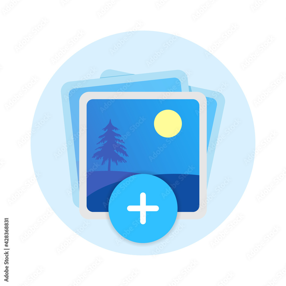 Poster upload or add a picture concept illustration flat design vector eps10. modern graphic element for ic