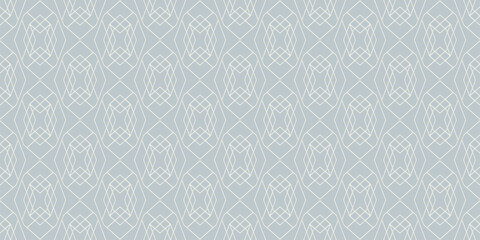 Background pattern with geometric ornament on a gray background, wallpaper. Seamless pattern, texture for your design. Vector illustration 