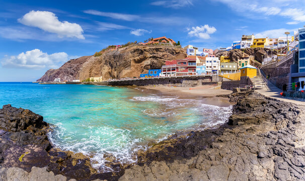 Landscape with Sardina de Galda and North Beach Sardina, north Gran Canaria, Spain