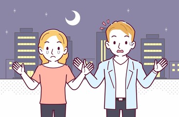 ブロンドヘアのカップル