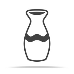 Flower vase outline icon vector isolated