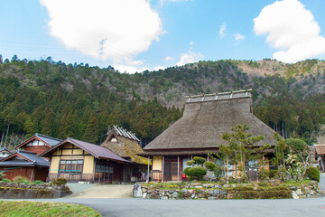 Thatched roof old house in Kitamura, Miyama Kayabuki no Sato, Nantan City, Kyoto Prefecture, Japan