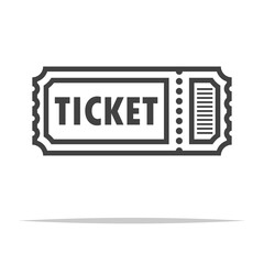 Ticket outline icon vector isolated illustration