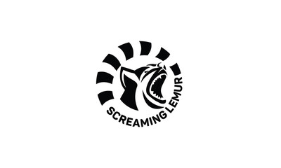 Screaming lemur logo vector icon illustration © SBY