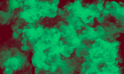 Abstract pastel green color paint with dark red background. Fluid composition with copy space.	