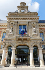 19th borough Town Hall located near the Buttes-Chaumont park, Paris, France.