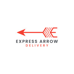 Abstract Initial Letter E with Arrow Concept Combination Logo Design. Usable For Business Brand, Tech and Delivery Company. Vector Logo Illustration.