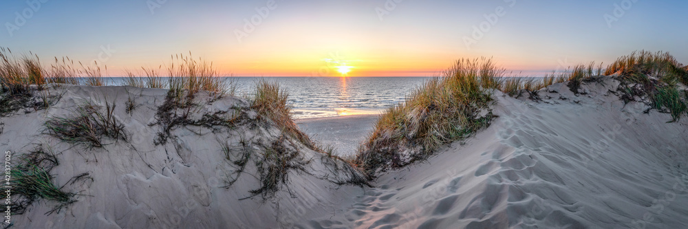Wall mural sunset at the dune beach