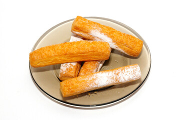 Cookies on plate isolated on white