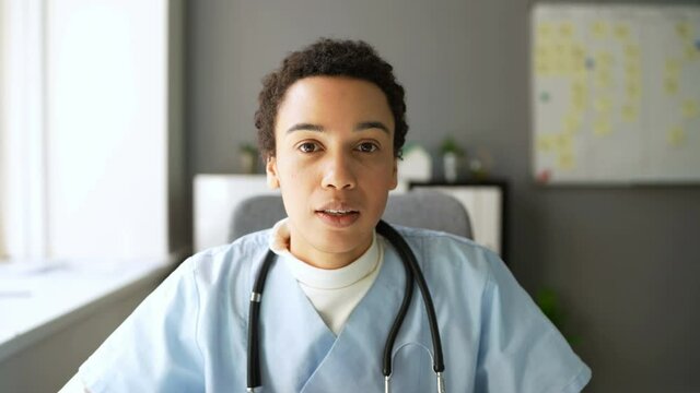 African American Nurse With Stethoscope