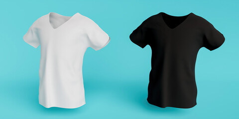 mockup of black and white t-shirts for design samples