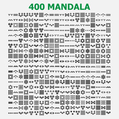 various mandala collections - 400. Ethnic Mandala ornament. Round pattern set.