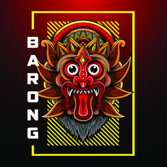 Barong head esport mascot logo design