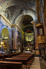 Fototapeta na wymiar The nave of baroque church Chiesa di San Carlo Borromeo, Turin
