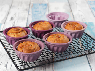 Homemade banana mini bundt cakes. No sugar added. Healthy toddler food