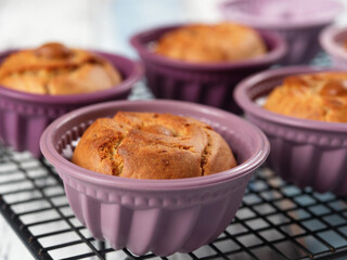 Homemade banana mini bundt cakes. No sugar added. Healthy toddler food