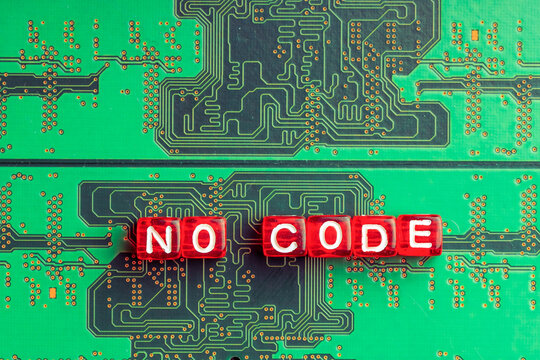 no code inscription on a green microcircuit